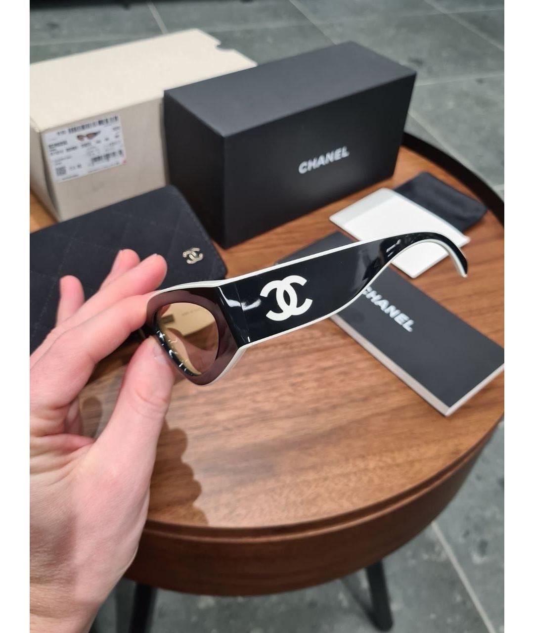 CHANEL Черные пластиковые солнцезащитные очки, фото 7