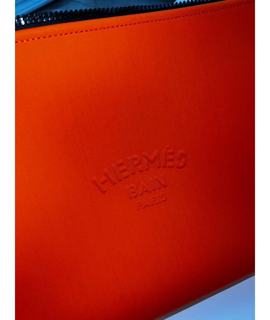 HERMES Оранжевая косметичка, фото 3