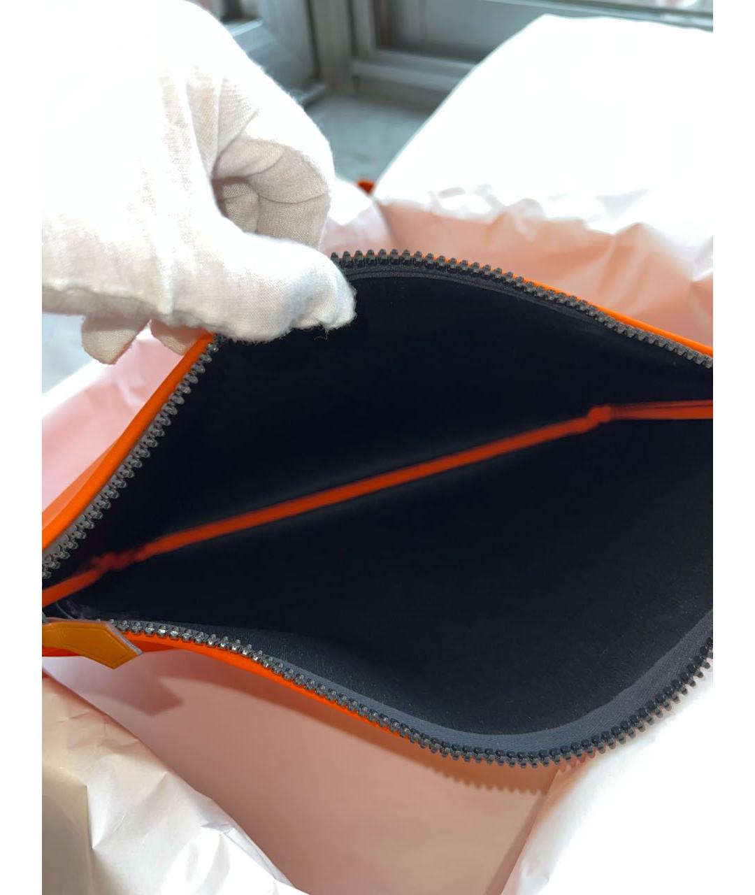 HERMES Оранжевая косметичка, фото 5