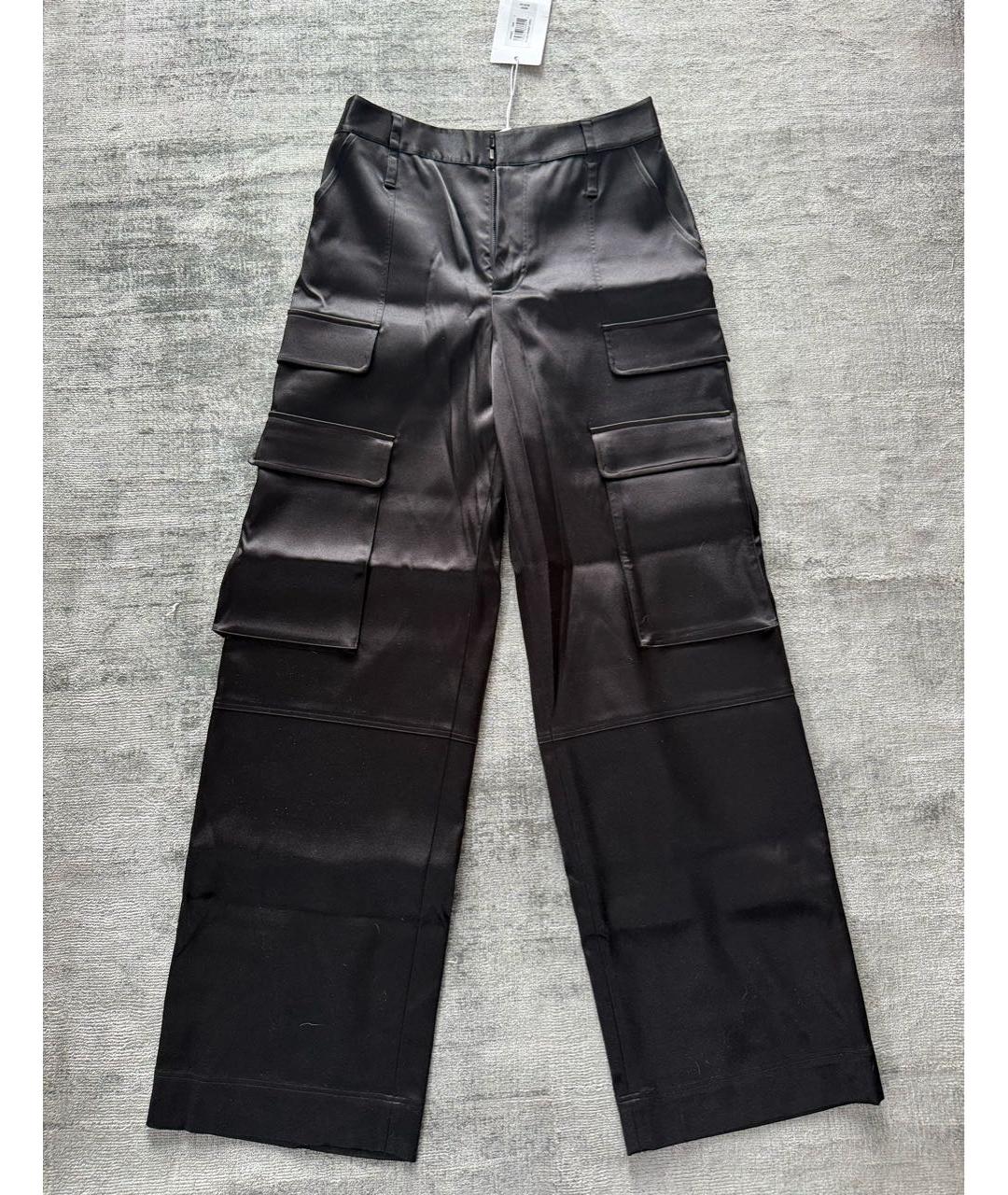 FRAME Черные атласные прямые брюки, фото 6