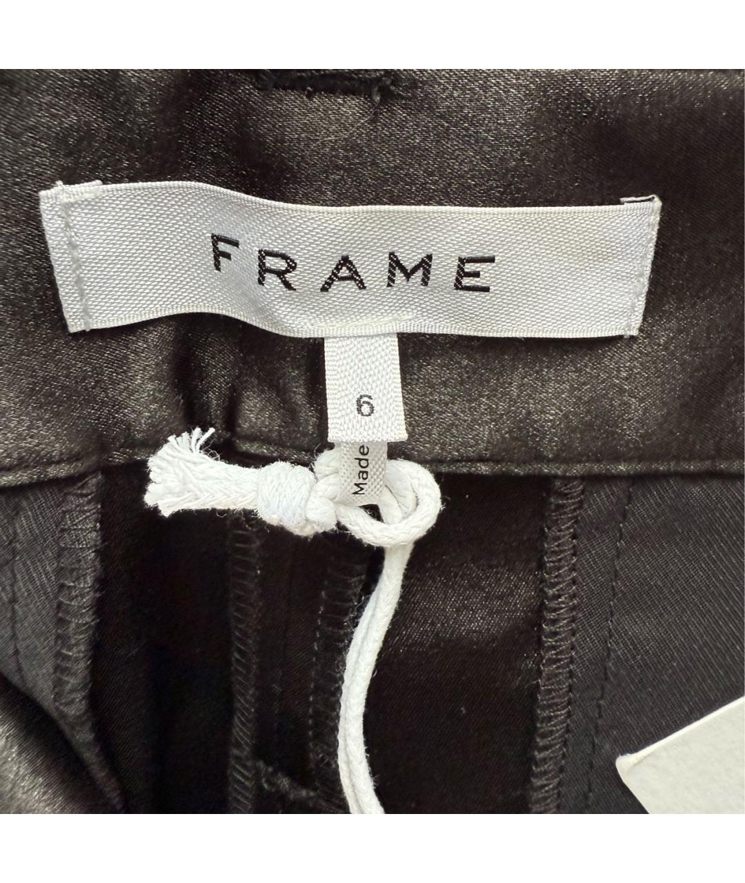 FRAME Черные атласные прямые брюки, фото 4