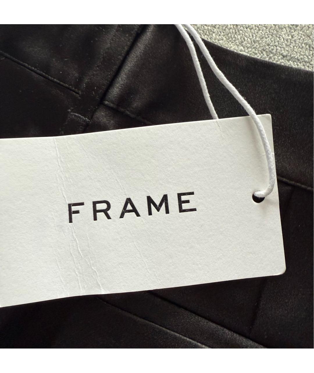 FRAME Черные атласные прямые брюки, фото 5