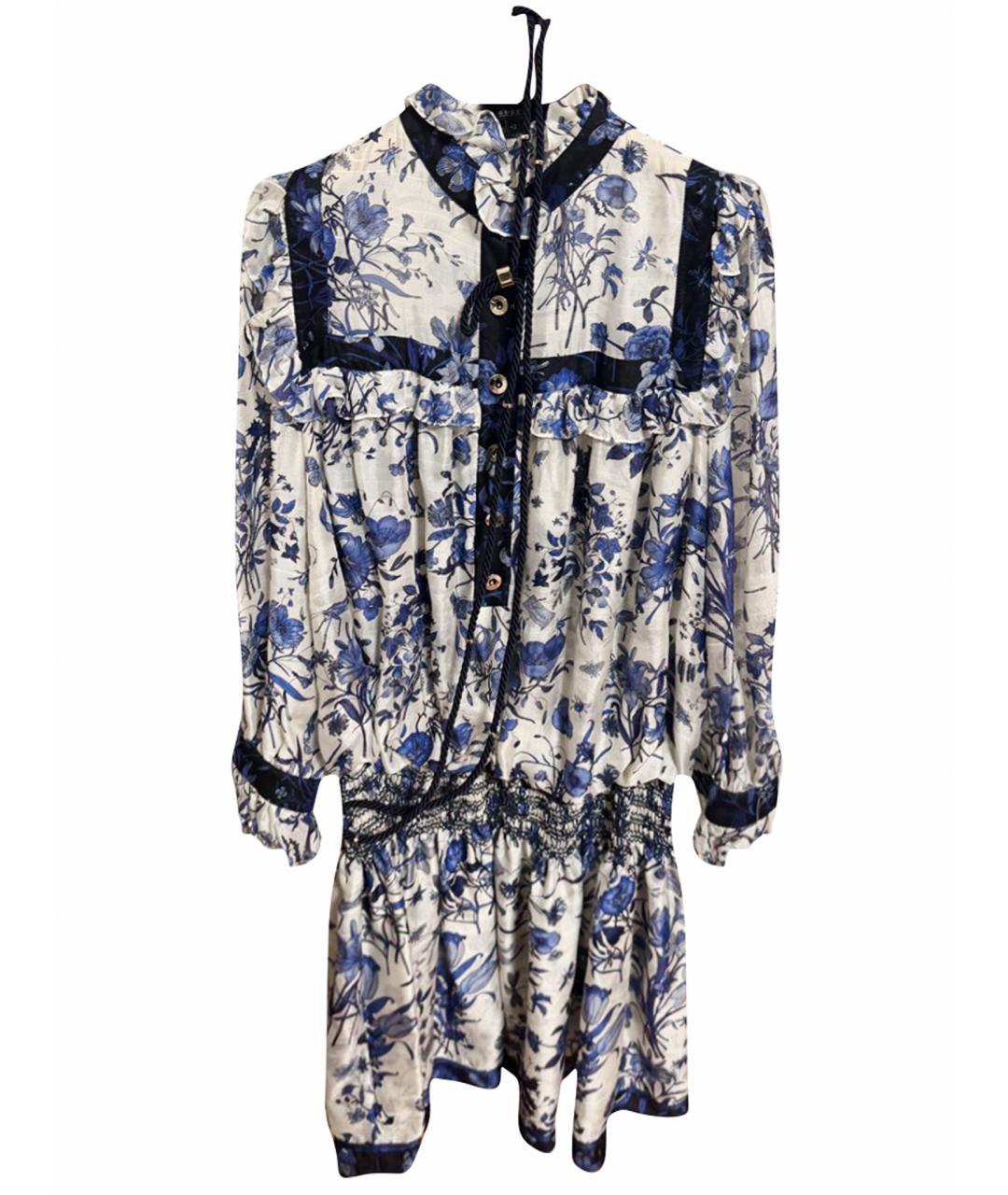 GUCCI Синее шелковое повседневное платье, фото 1