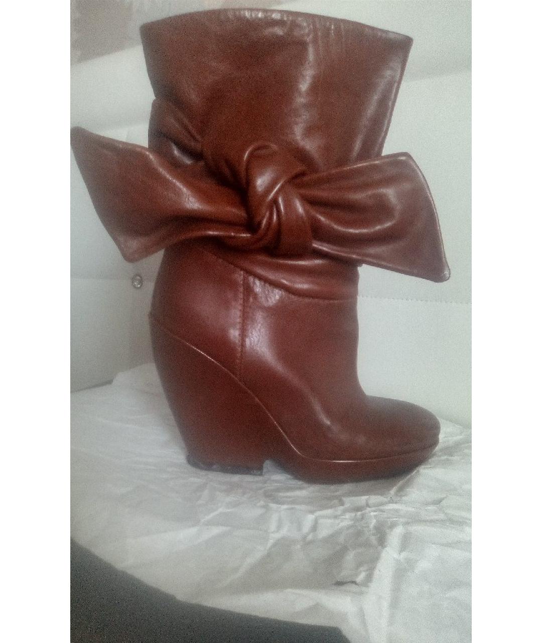 MARC BY MARC JACOBS Коричневые кожаные ботильоны, фото 9
