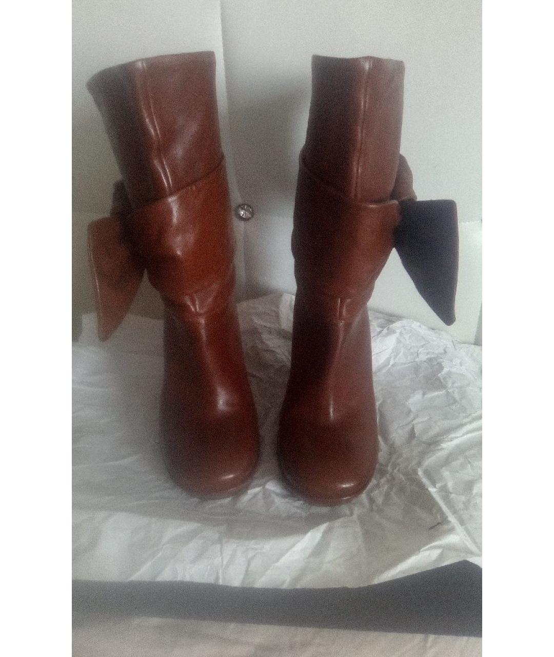 MARC BY MARC JACOBS Коричневые кожаные ботильоны, фото 2