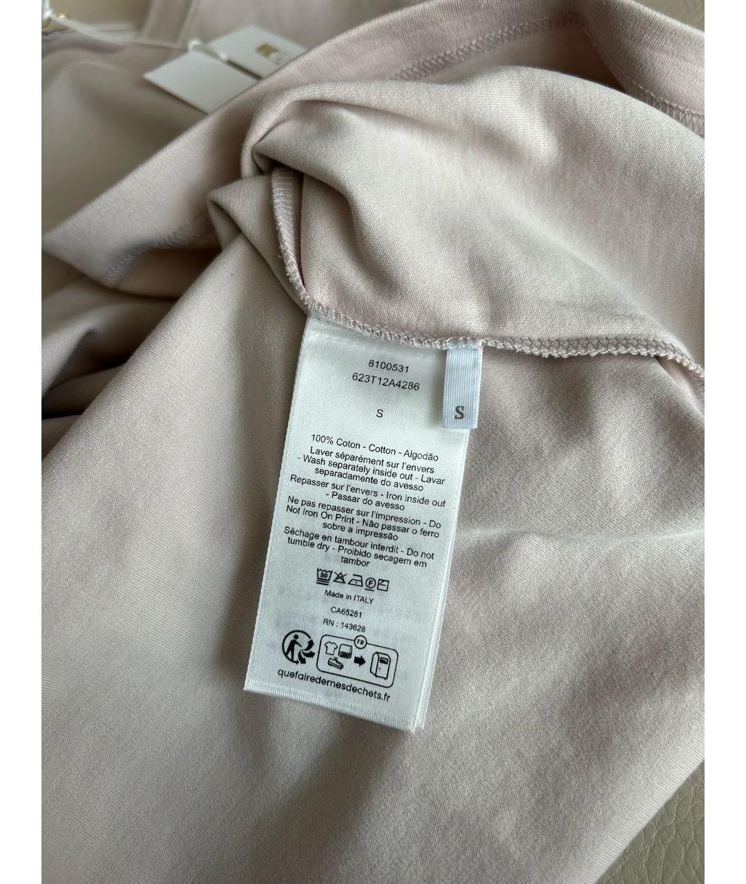 CHRISTIAN DIOR Бежевая хлопковая футболка, фото 5