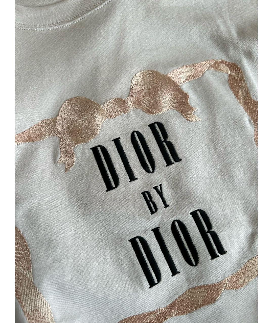 CHRISTIAN DIOR Бежевая хлопковая футболка, фото 8