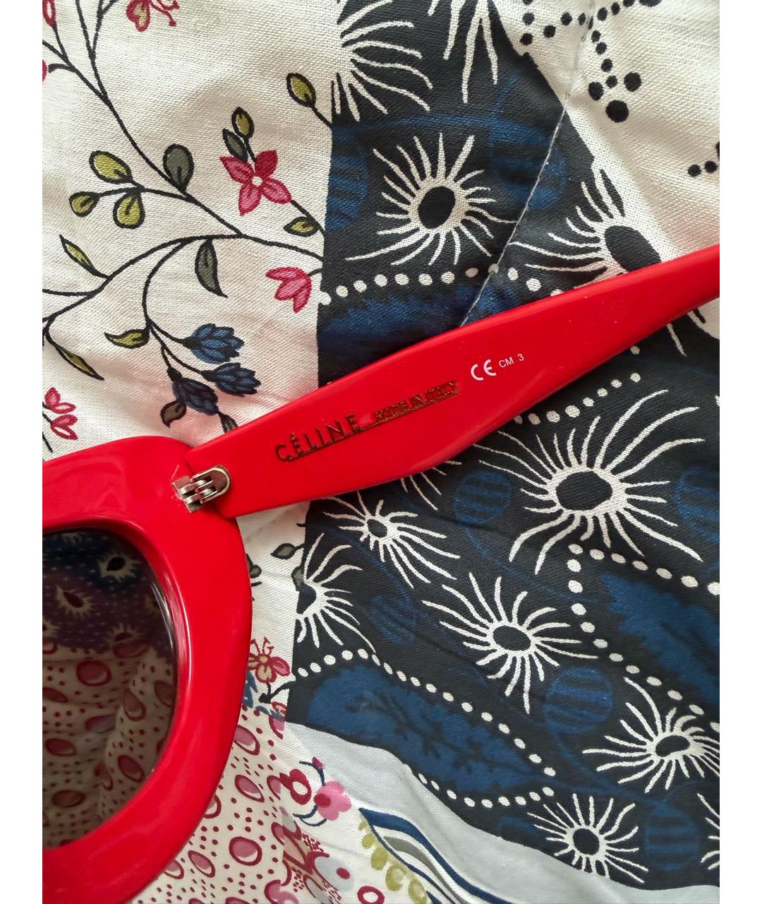 CELINE Красные пластиковые солнцезащитные очки, фото 2