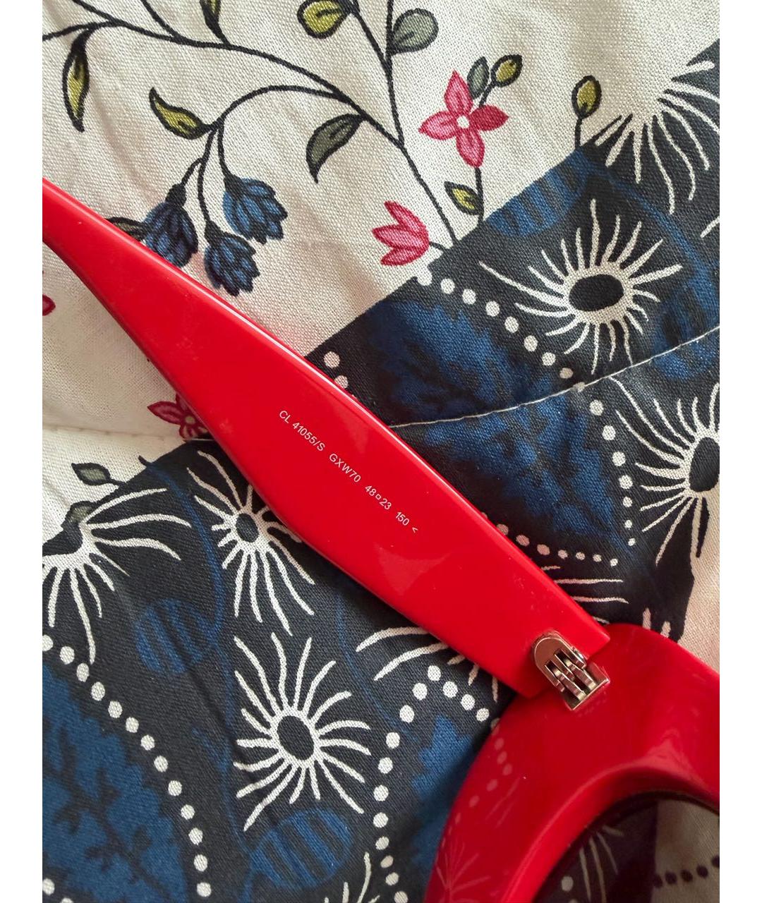 CELINE Красные пластиковые солнцезащитные очки, фото 3