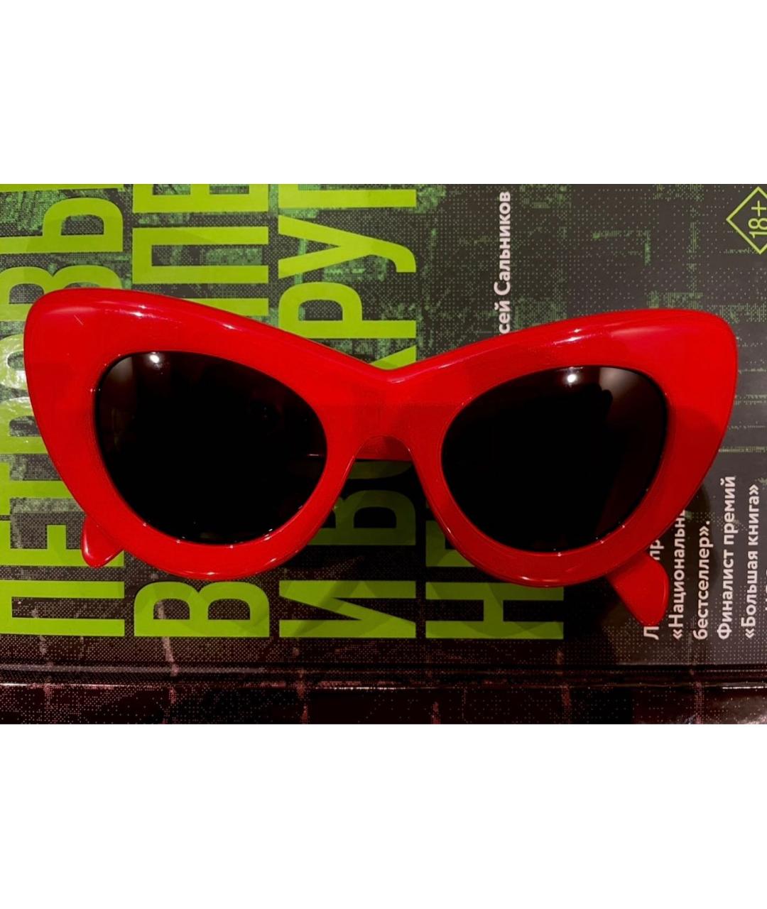 CELINE Красные пластиковые солнцезащитные очки, фото 5