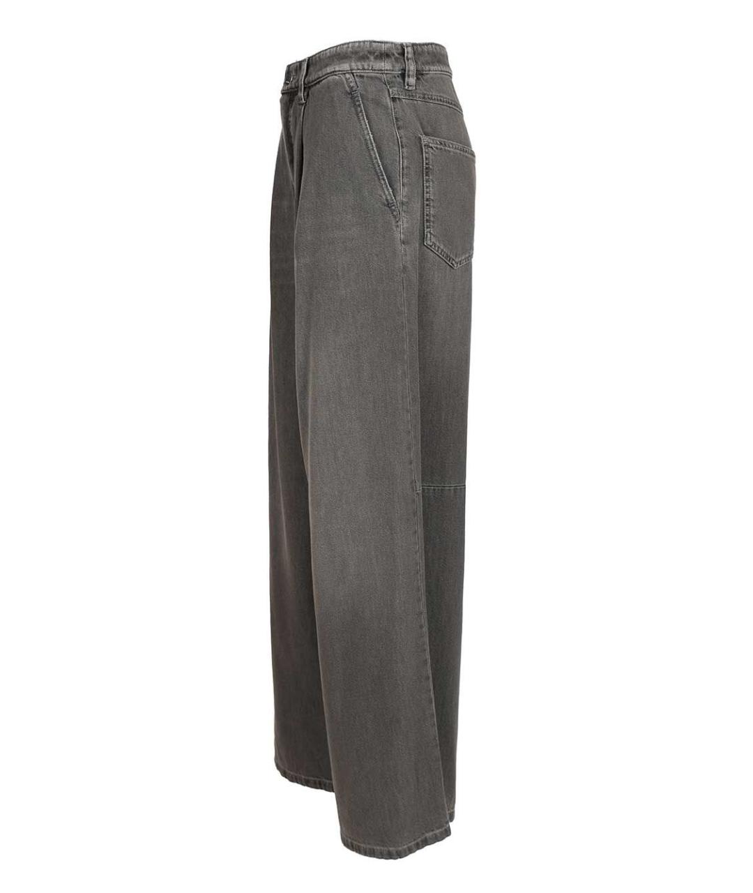 'S MAX MARA Серые хлопковые прямые джинсы, фото 3