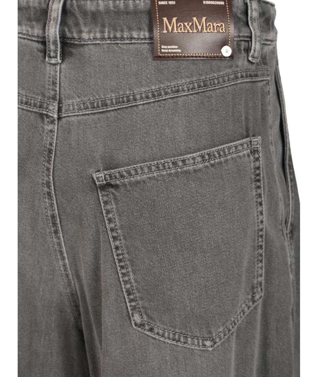 'S MAX MARA Серые хлопковые прямые джинсы, фото 5