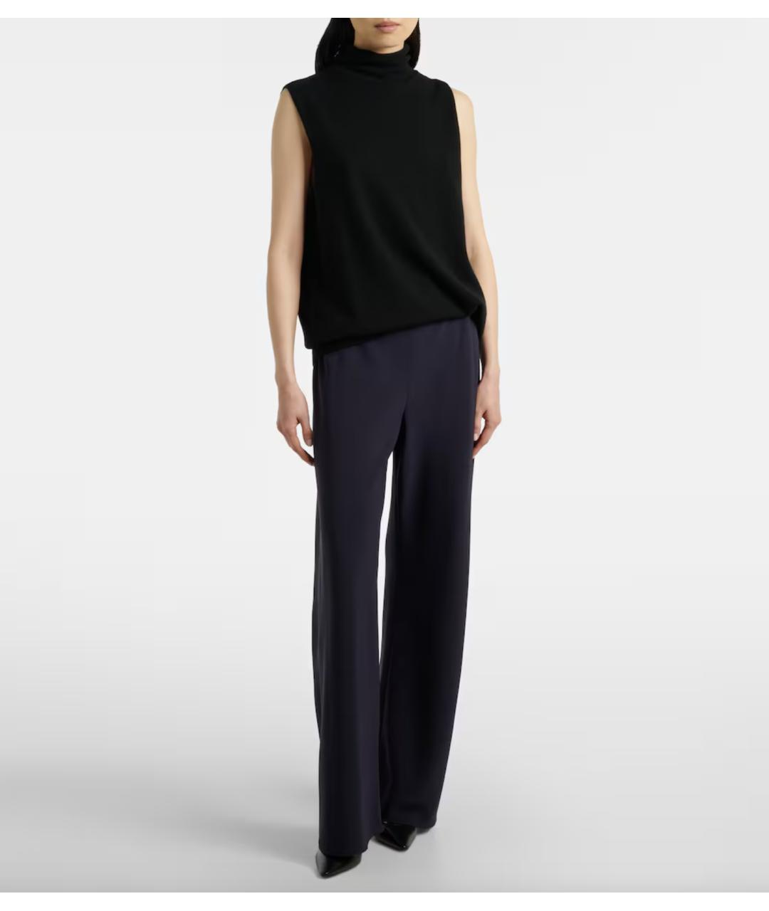 THE ROW Темно-синие ацетатные прямые брюки, фото 3