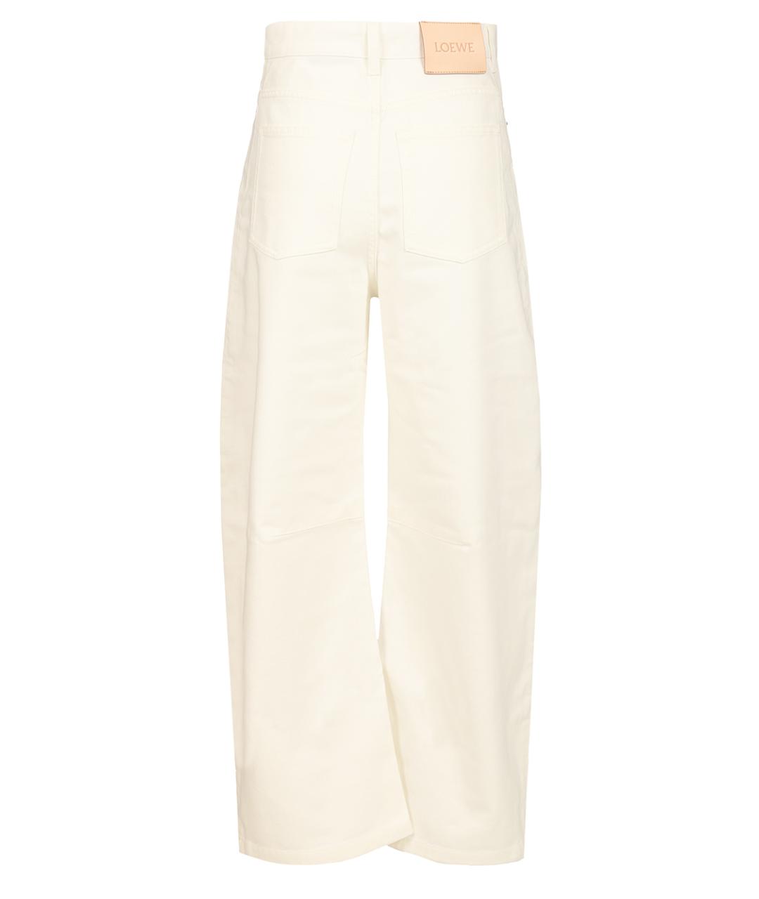 LOEWE Бежевые хлопковые прямые джинсы, фото 2