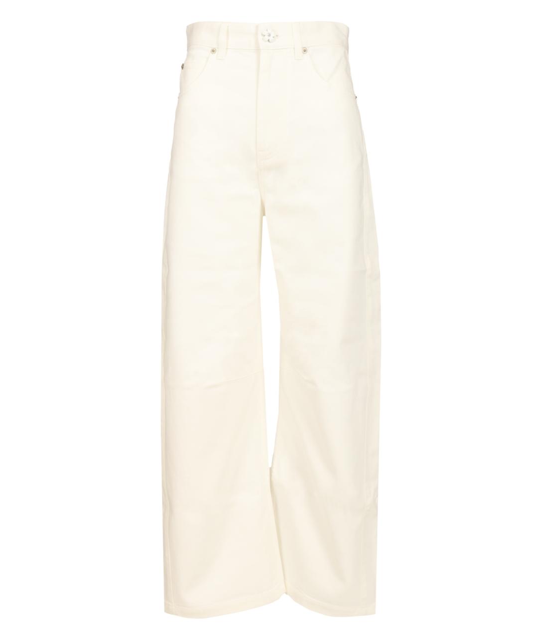 LOEWE Бежевые хлопковые прямые джинсы, фото 1