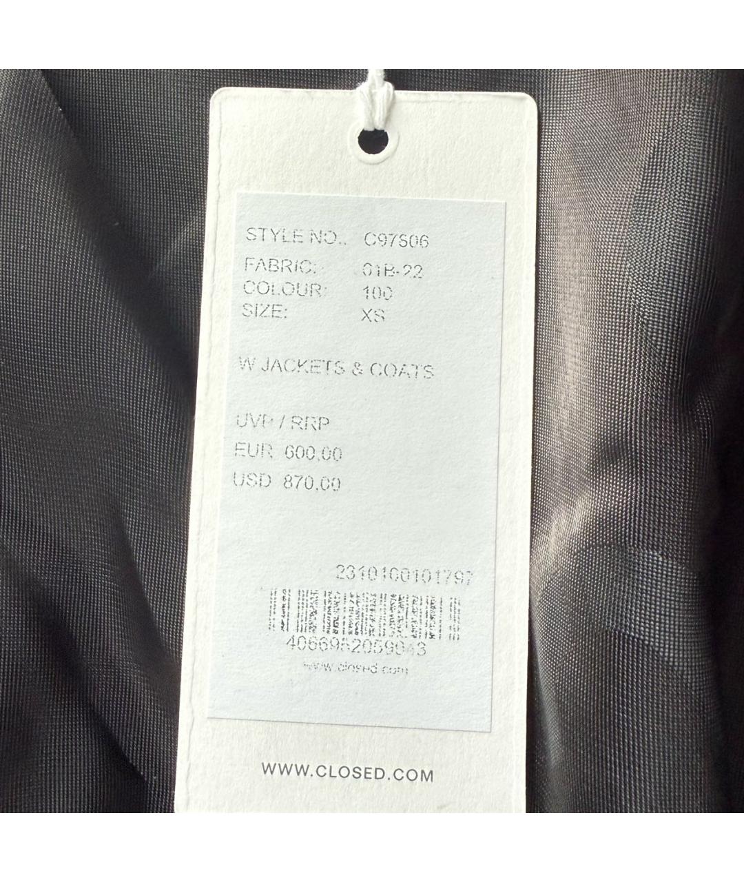 CLOSED Черный хлопковый тренч/плащ, фото 5