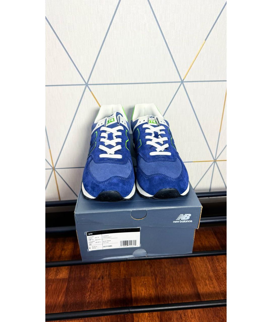 NEW BALANCE Синие замшевые низкие кроссовки / кеды, фото 2