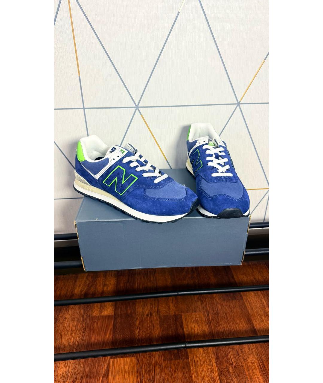 NEW BALANCE Синие замшевые низкие кроссовки / кеды, фото 4