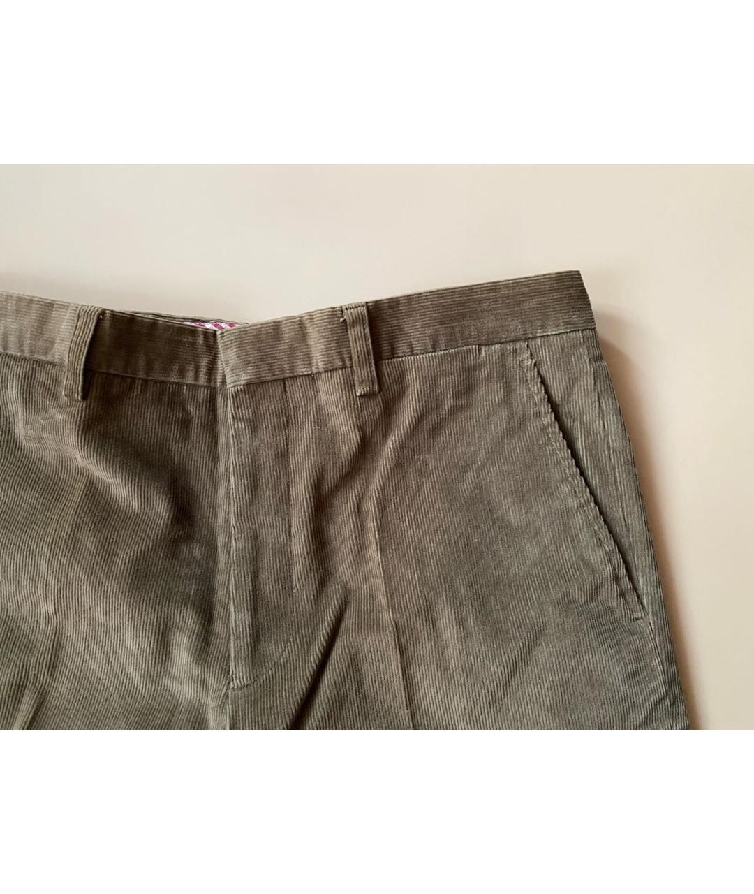 ETRO Горчичные хлопко-эластановые повседневные брюки, фото 6