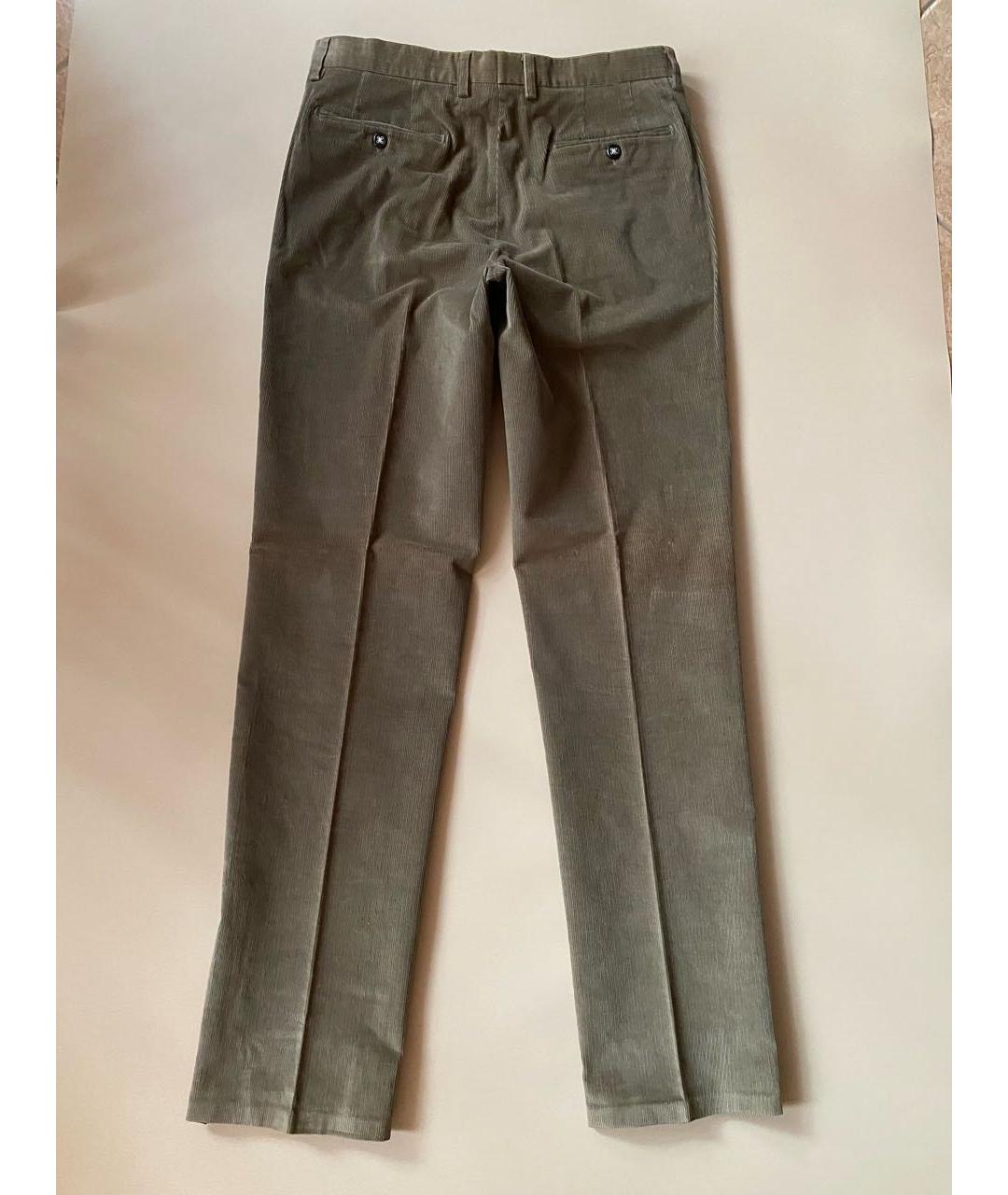 ETRO Горчичные хлопко-эластановые повседневные брюки, фото 2