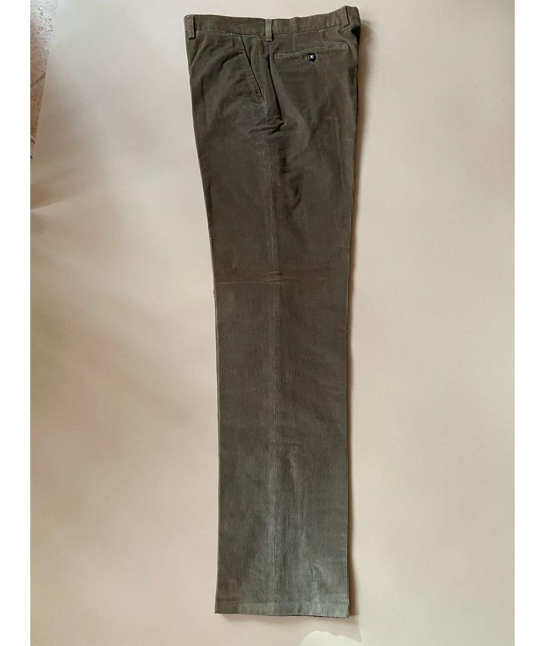 ETRO Горчичные хлопко-эластановые повседневные брюки, фото 3