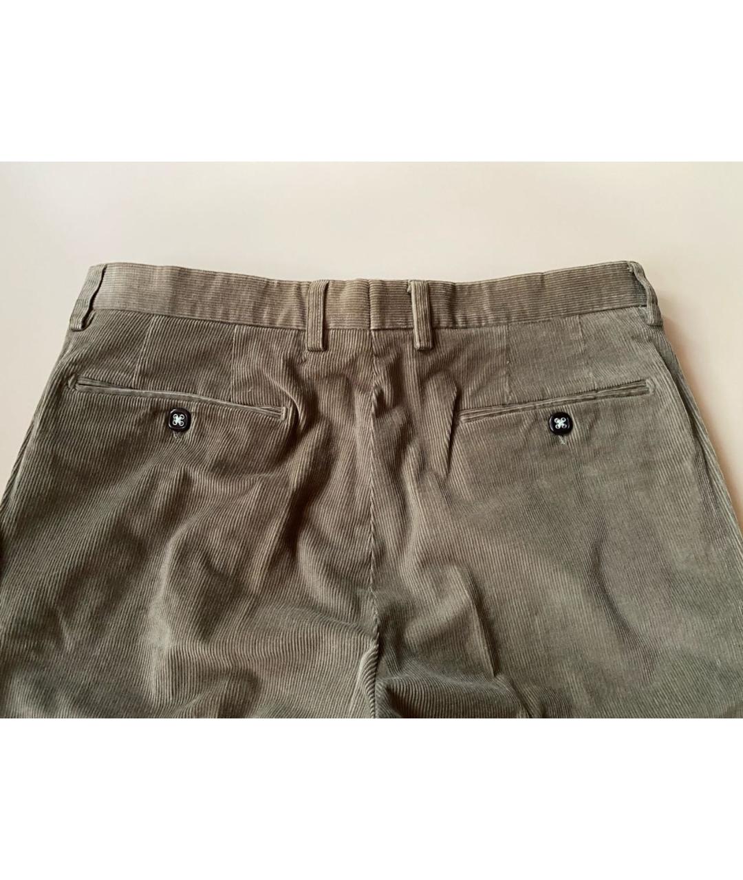 ETRO Горчичные хлопко-эластановые повседневные брюки, фото 7