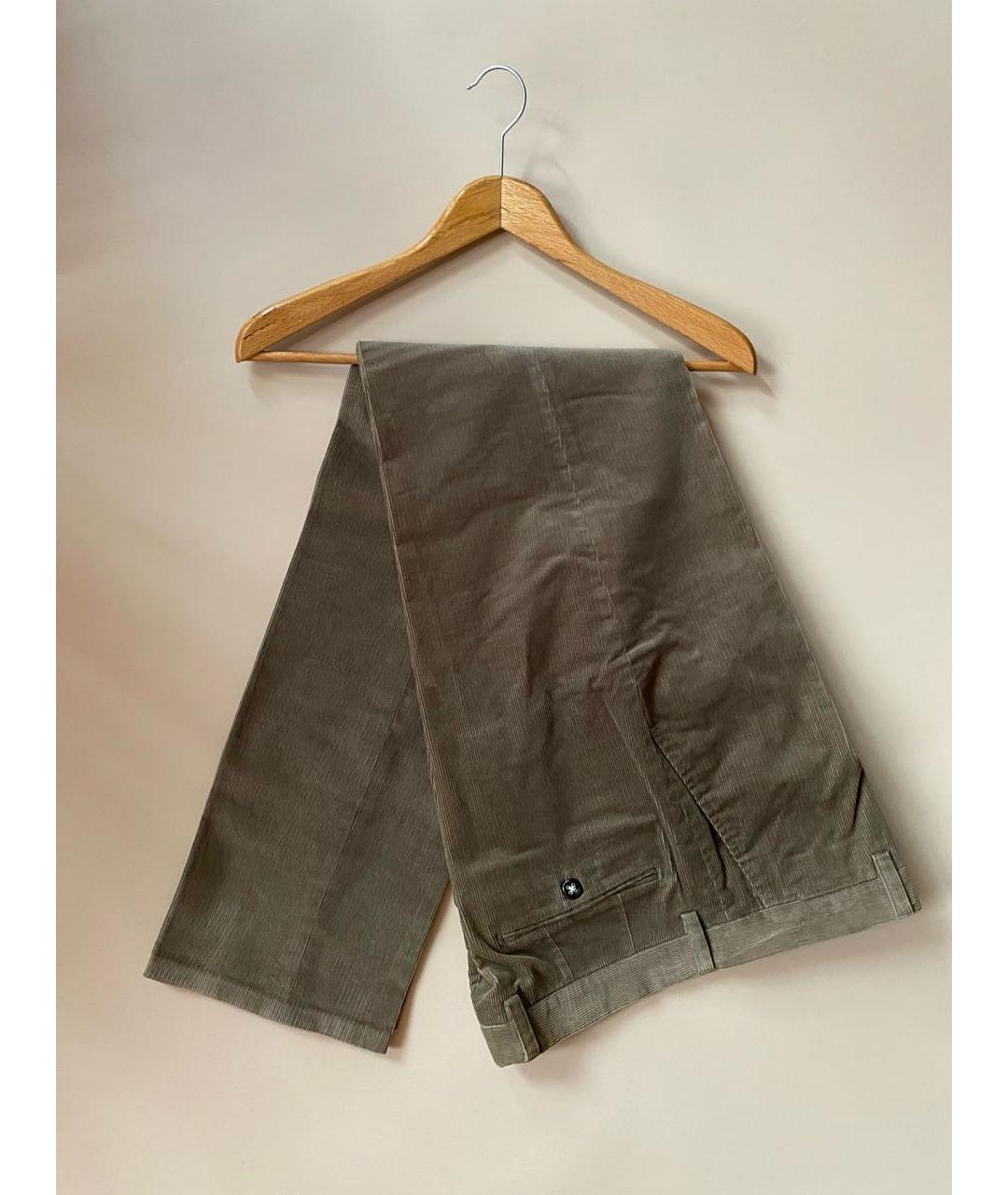 ETRO Горчичные хлопко-эластановые повседневные брюки, фото 5