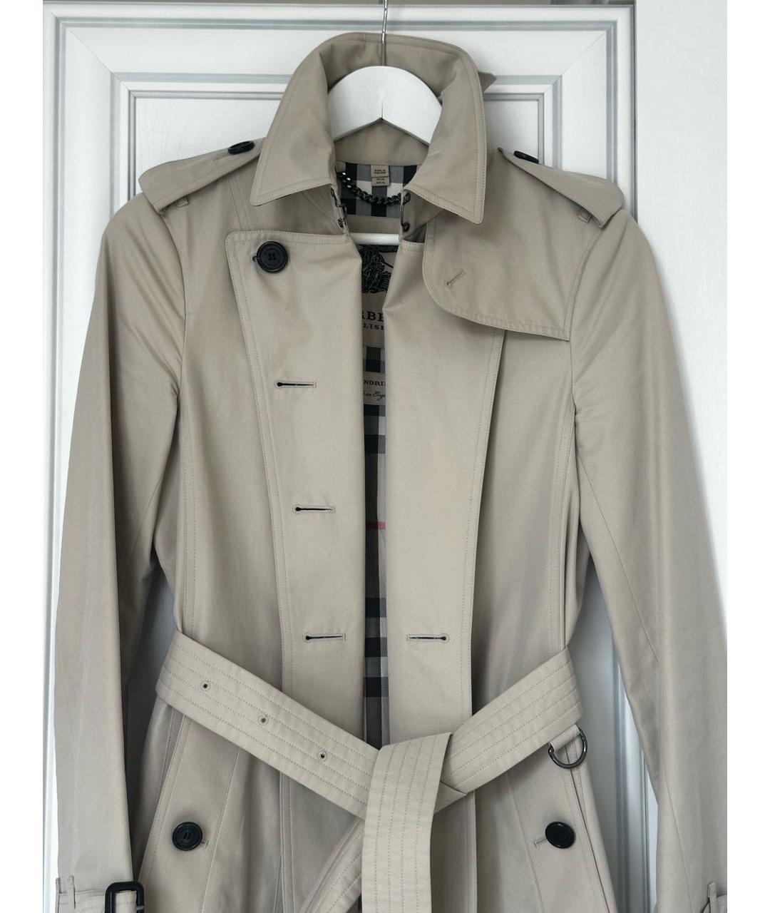 BURBERRY Бежевый хлопковый тренч/плащ, фото 4