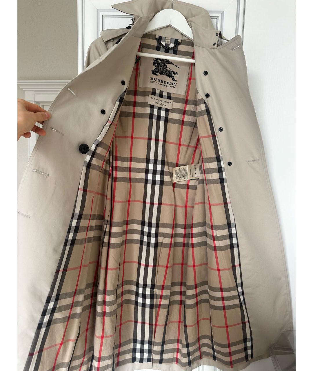 BURBERRY Бежевый хлопковый тренч/плащ, фото 7