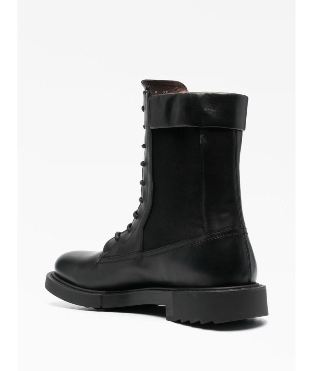 FERRAGAMO Черные кожаные низкие ботинки, фото 3