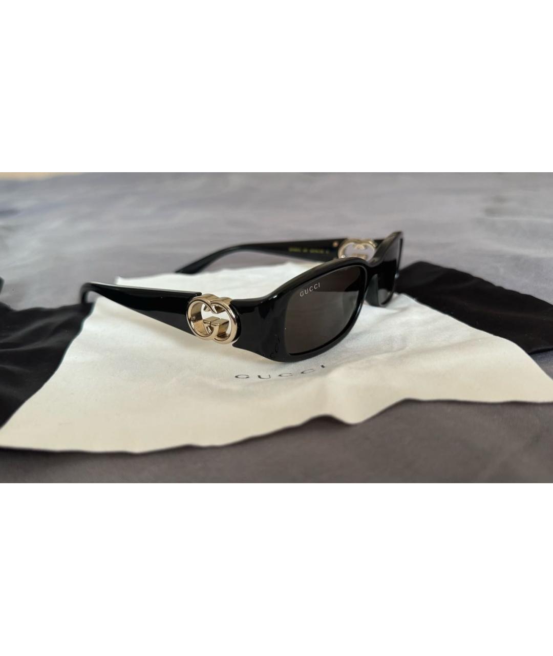 GUCCI Черные пластиковые солнцезащитные очки, фото 2