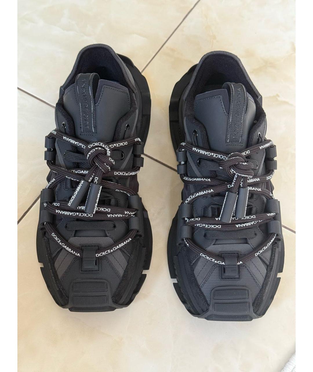 DOLCE&GABBANA Черные низкие кроссовки / кеды, фото 3