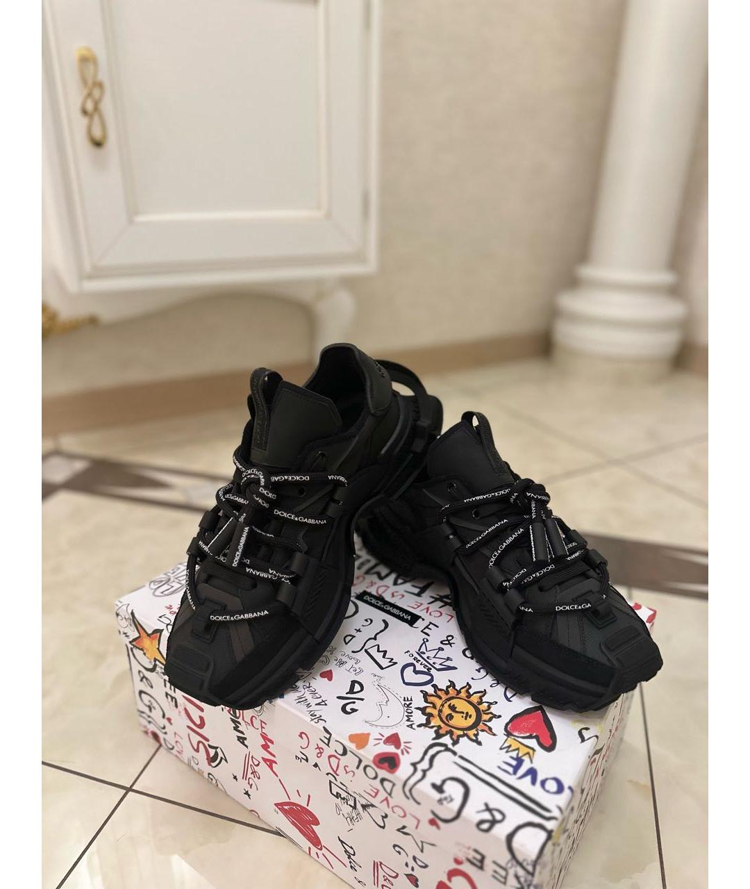 DOLCE&GABBANA Черные низкие кроссовки / кеды, фото 6