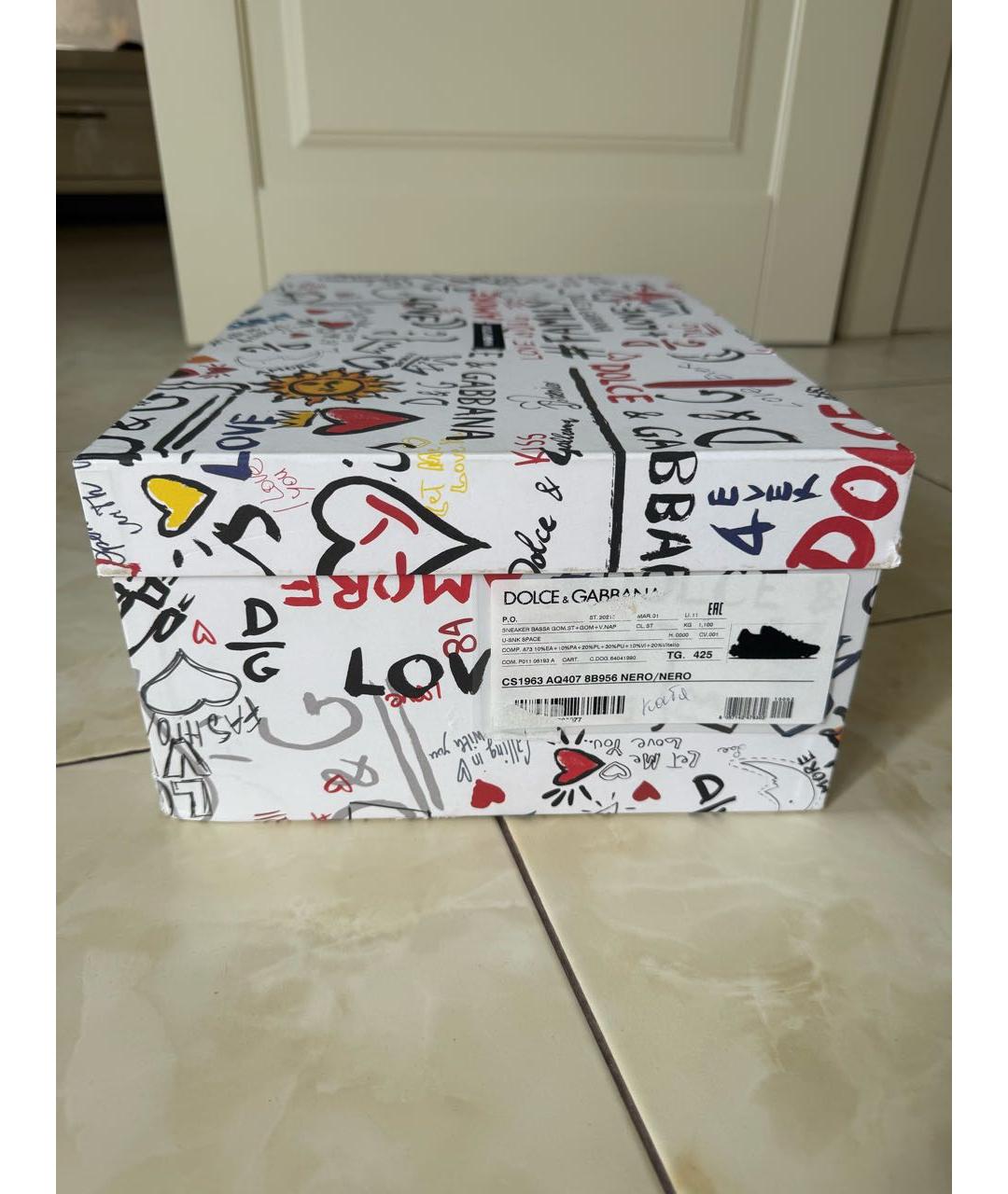 DOLCE&GABBANA Черные низкие кроссовки / кеды, фото 5