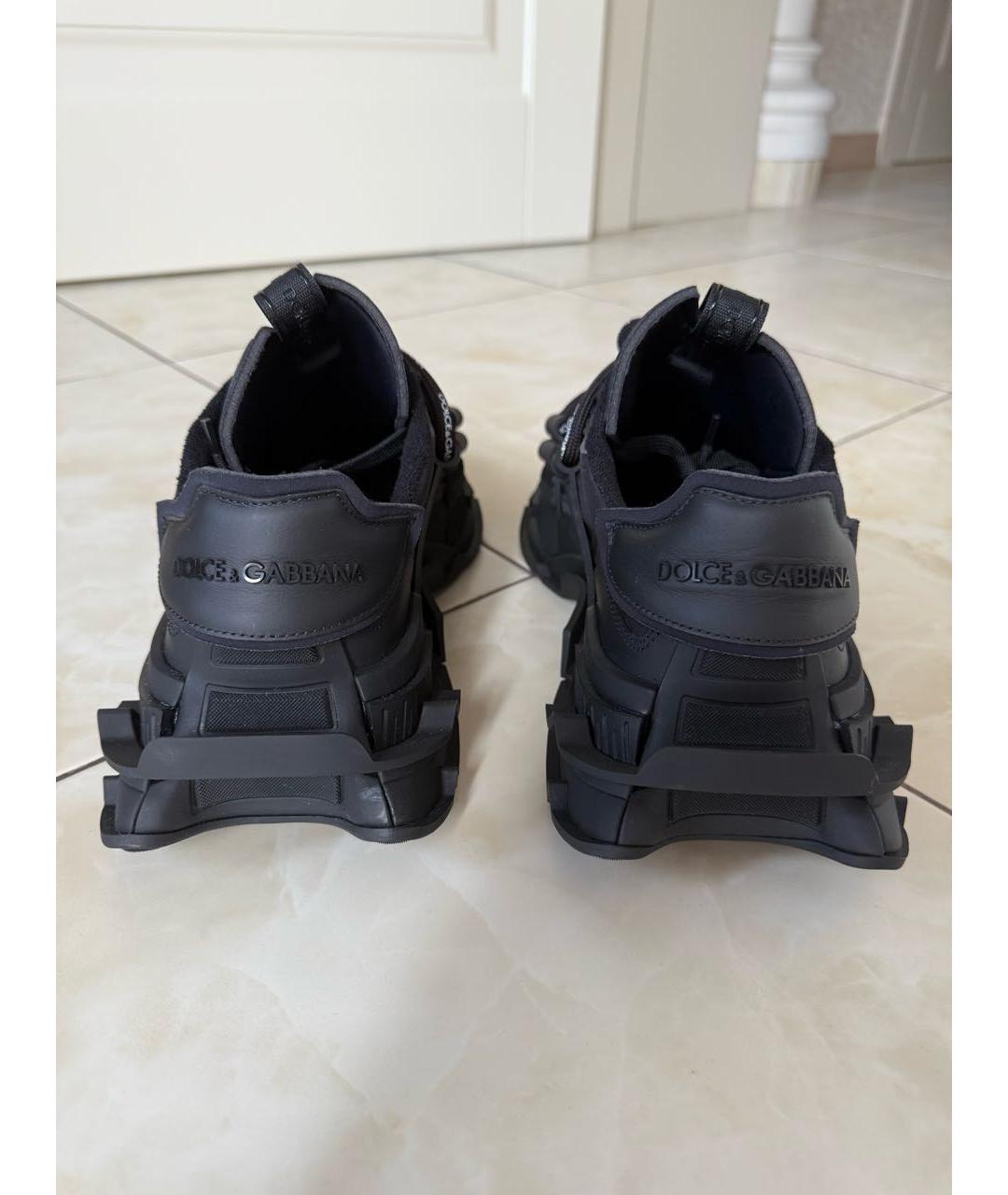 DOLCE&GABBANA Черные низкие кроссовки / кеды, фото 4