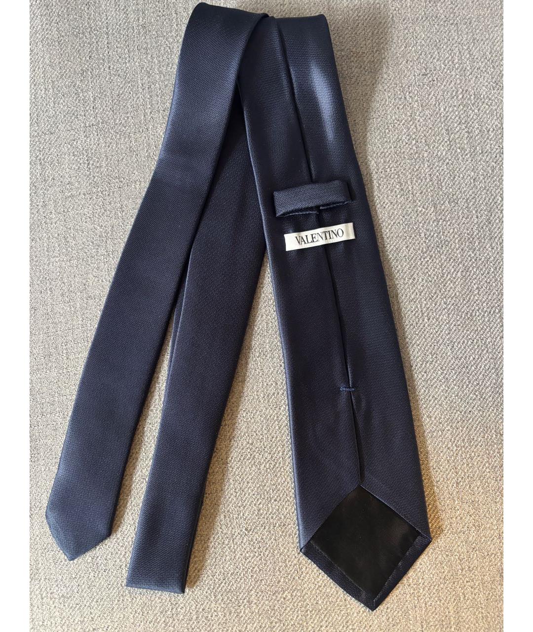 VALENTINO Темно-синий шелковый галстук, фото 6