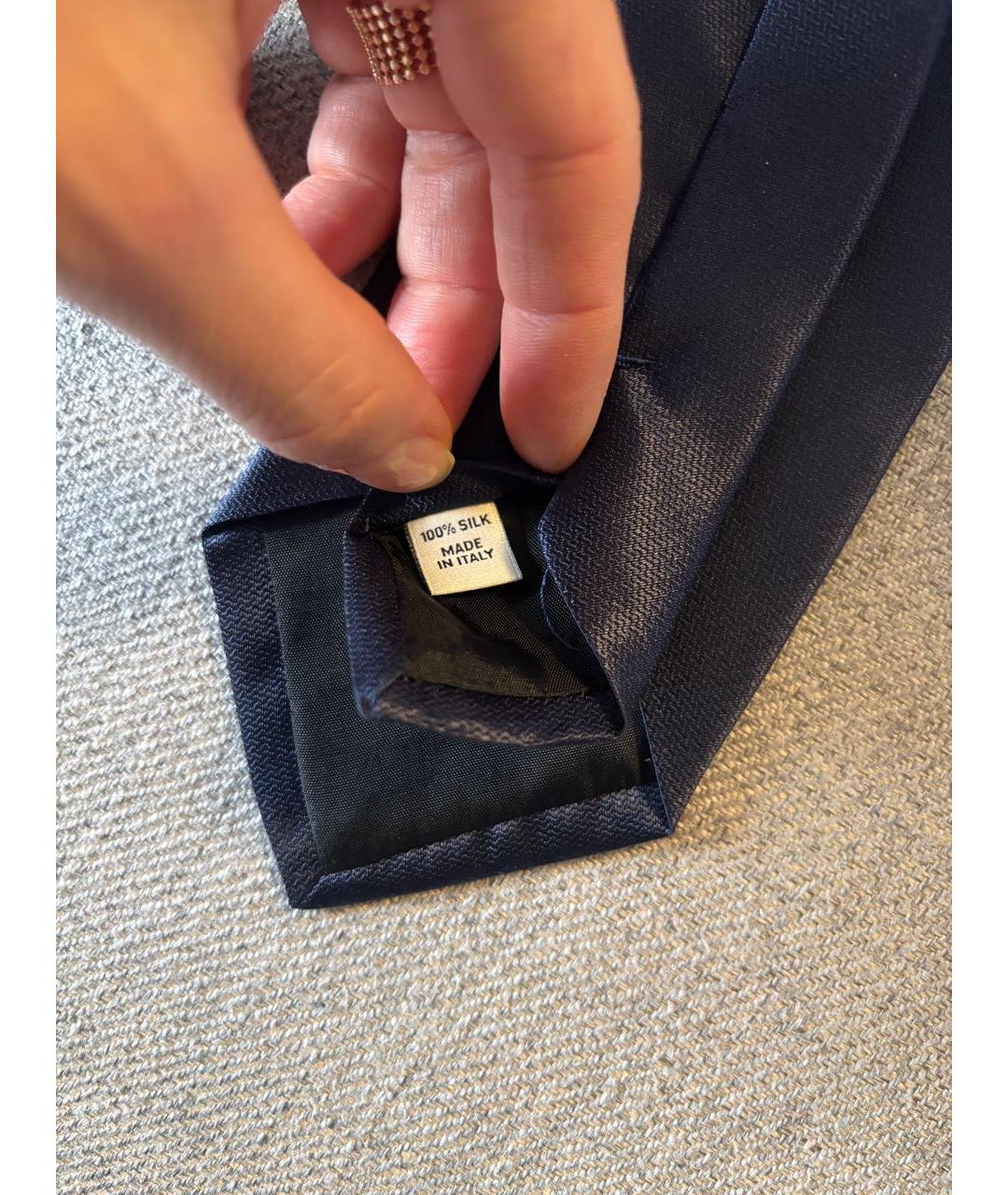 VALENTINO Темно-синий шелковый галстук, фото 5