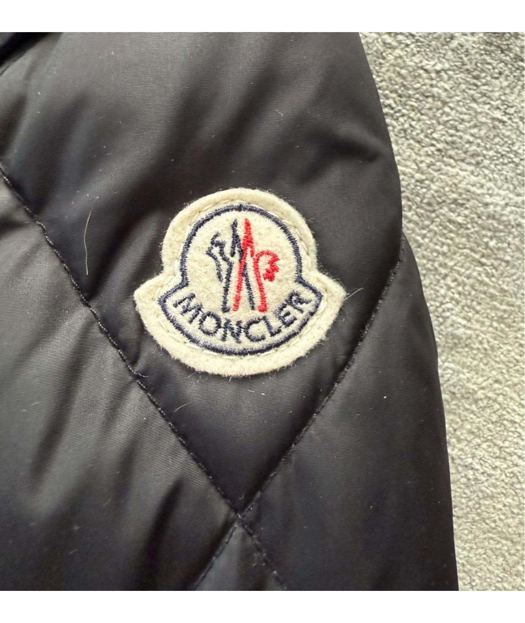 MONCLER Черный полиэстеровый пуховик, фото 6