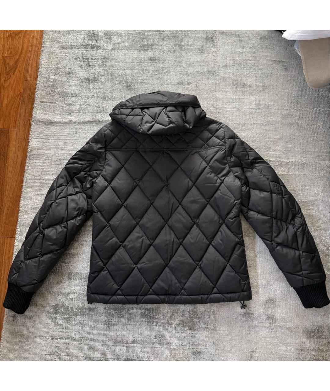 MONCLER Черный полиэстеровый пуховик, фото 3