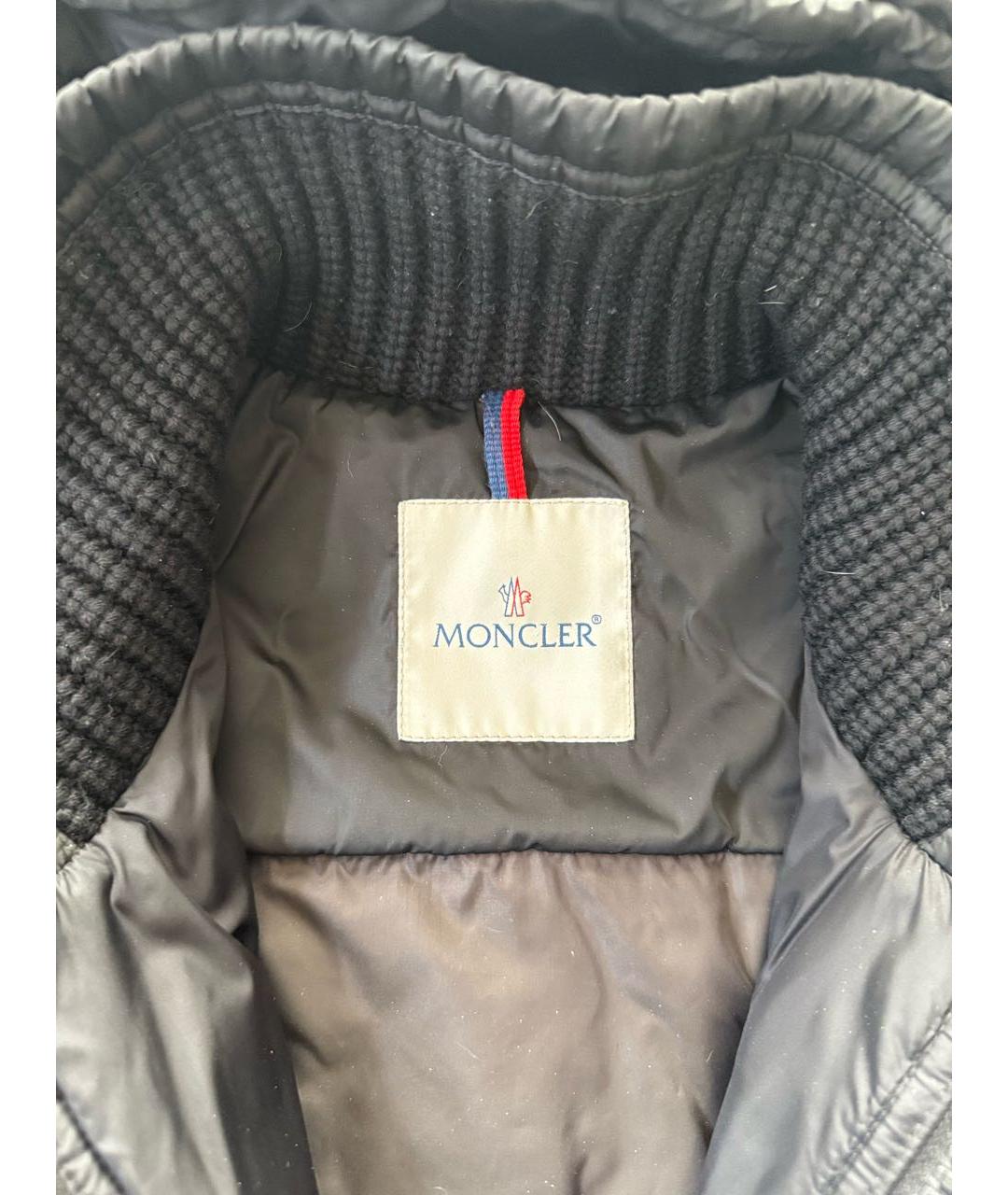 MONCLER Черный полиэстеровый пуховик, фото 5