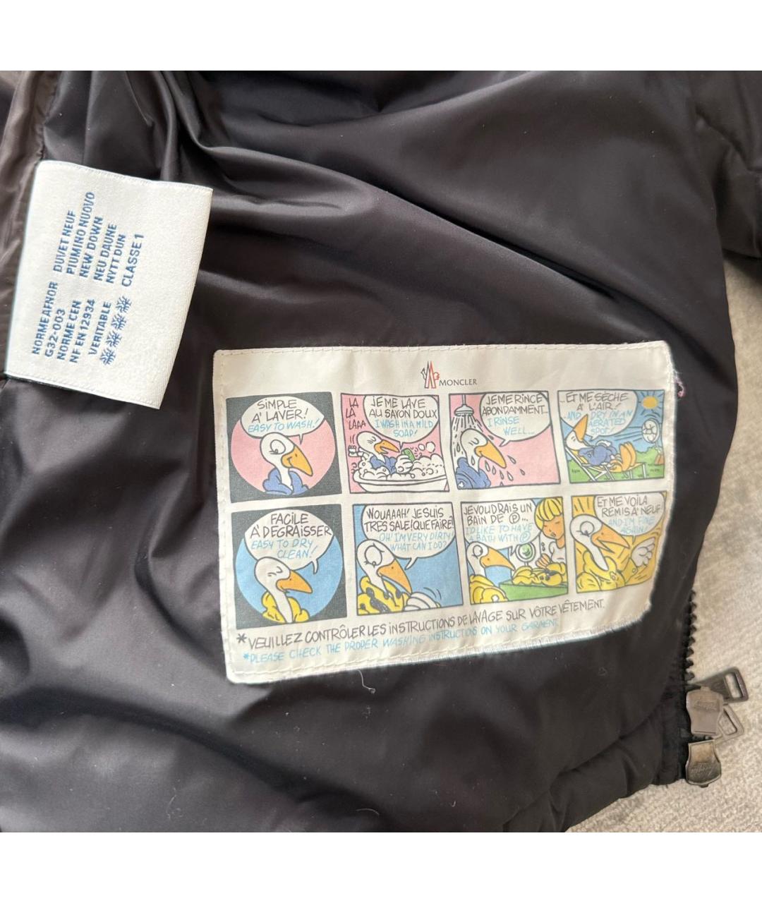 MONCLER Черный полиэстеровый пуховик, фото 7