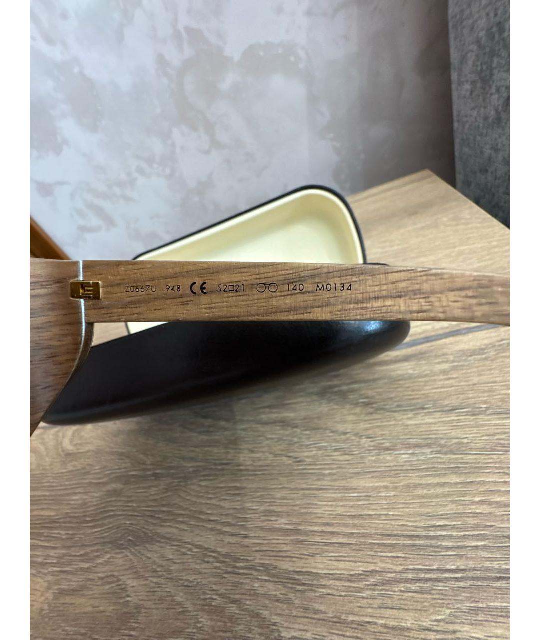 LOUIS VUITTON Коричневые деревянные солнцезащитные очки, фото 7