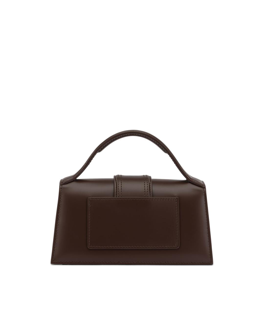JACQUEMUS Коричневая кожаная сумка с короткими ручками, фото 3