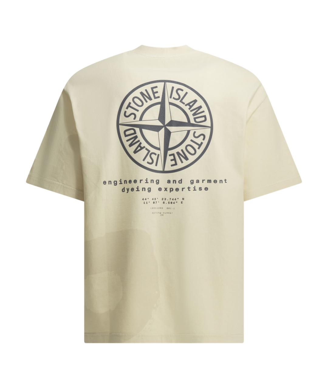 STONE ISLAND Белая хлопковая футболка, фото 2