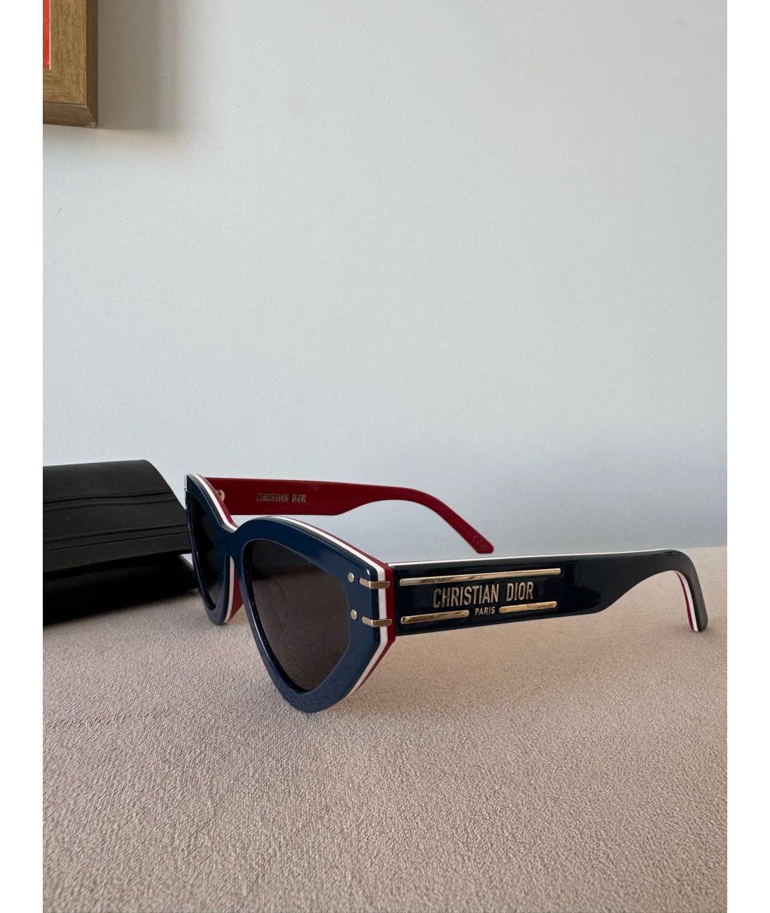 CHRISTIAN DIOR Темно-синие пластиковые солнцезащитные очки, фото 4