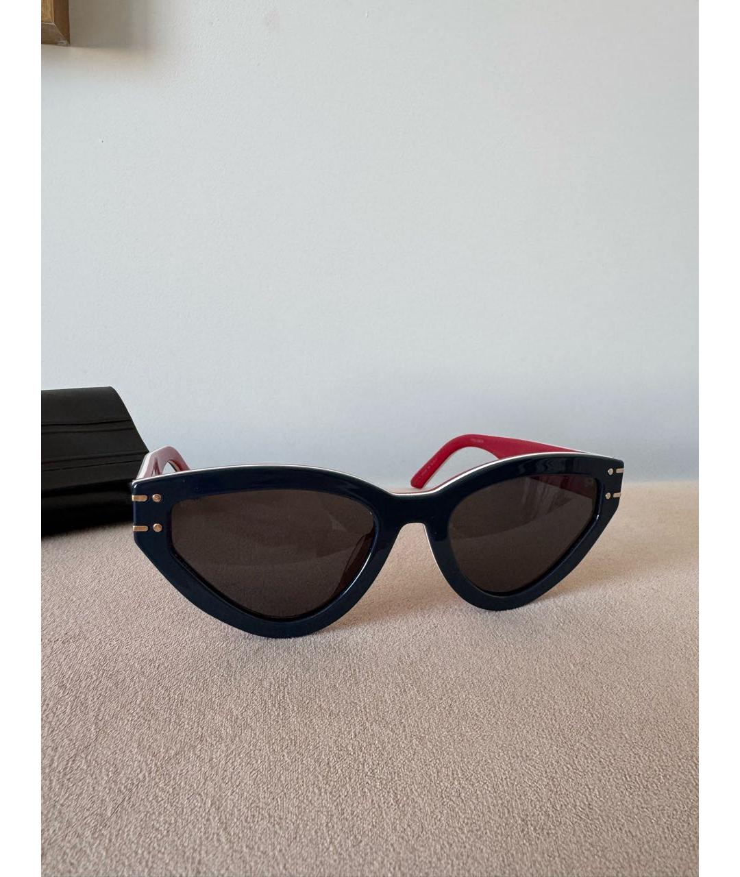 CHRISTIAN DIOR Темно-синие пластиковые солнцезащитные очки, фото 2