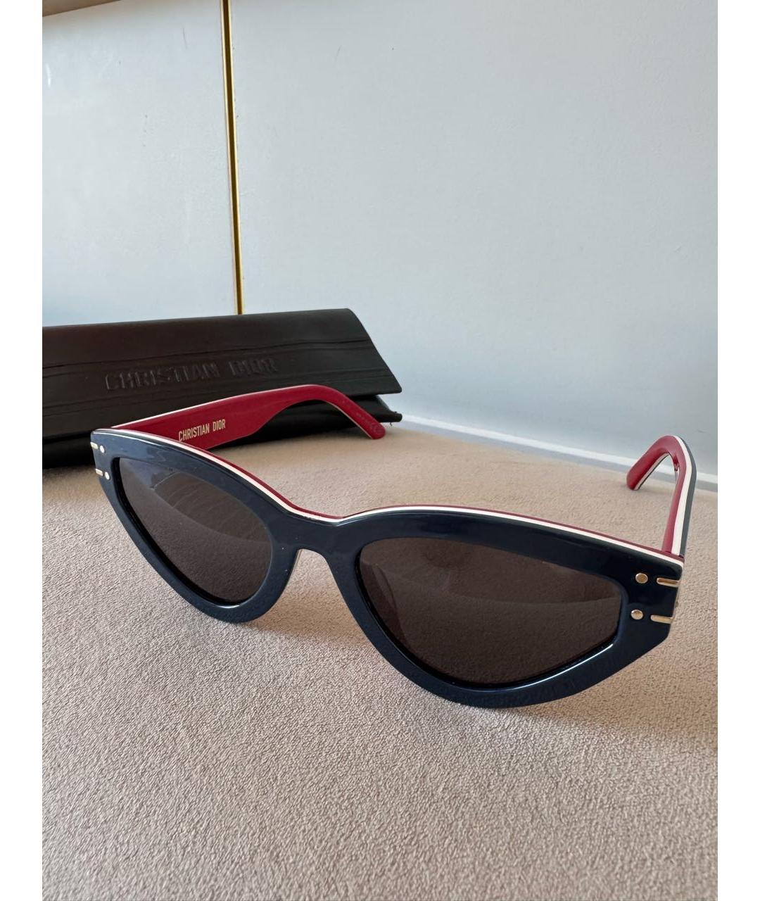 CHRISTIAN DIOR Темно-синие пластиковые солнцезащитные очки, фото 5