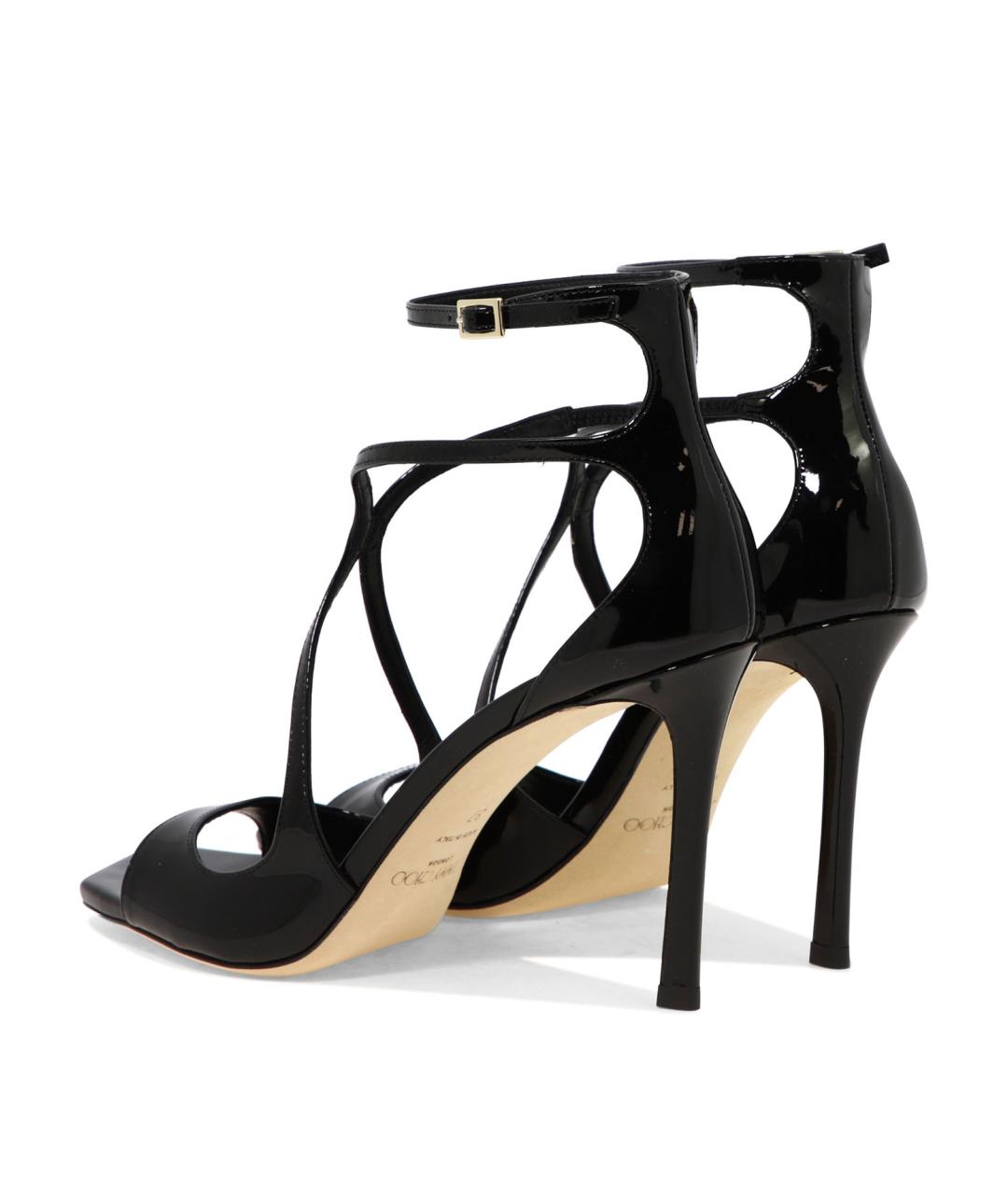 JIMMY CHOO Черные босоножки из лакированной кожи, фото 4