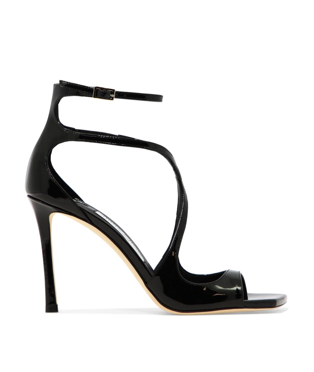 JIMMY CHOO Черные босоножки из лакированной кожи, фото 1