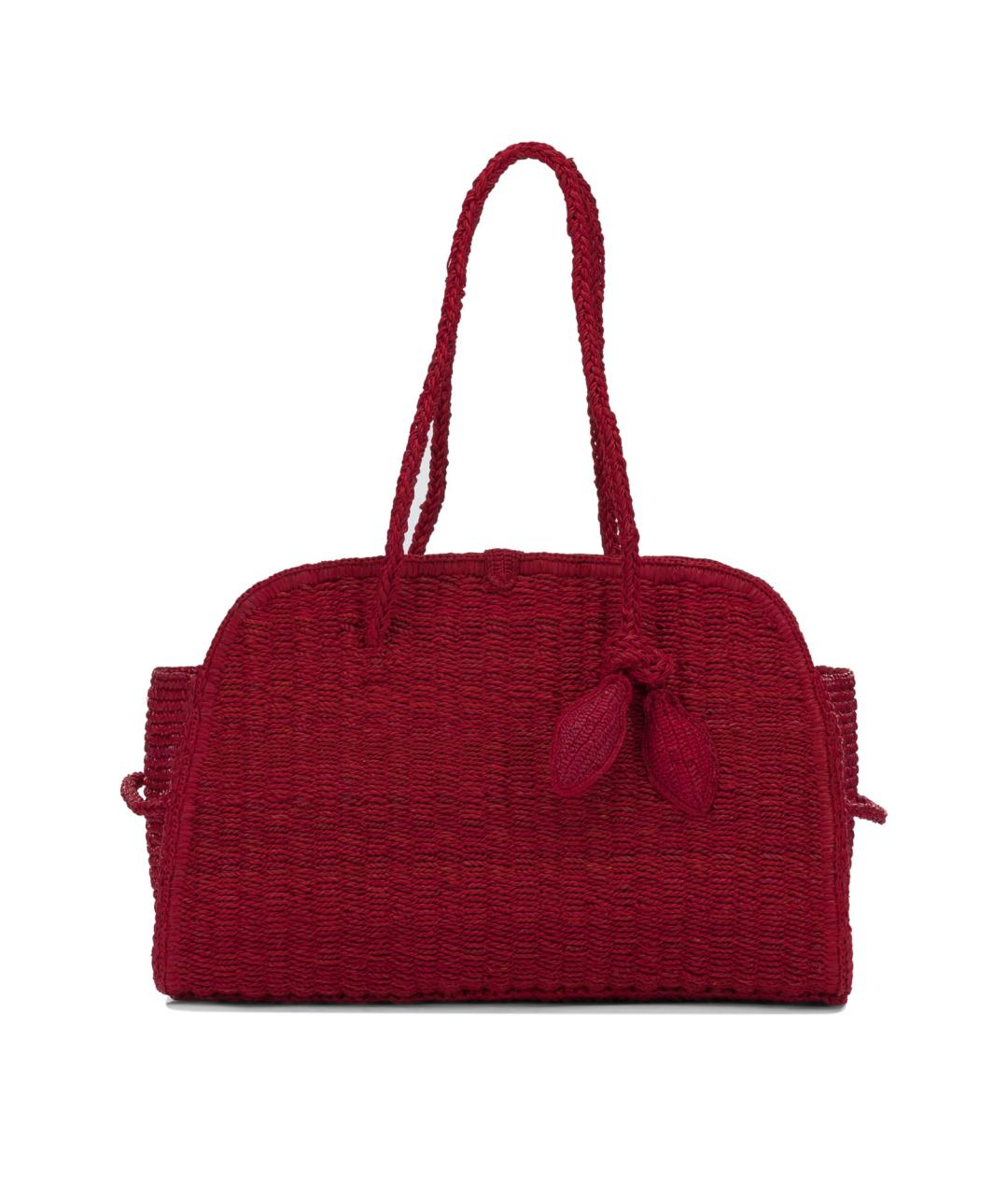 JACQUEMUS Красная пелетеная сумка тоут, фото 1